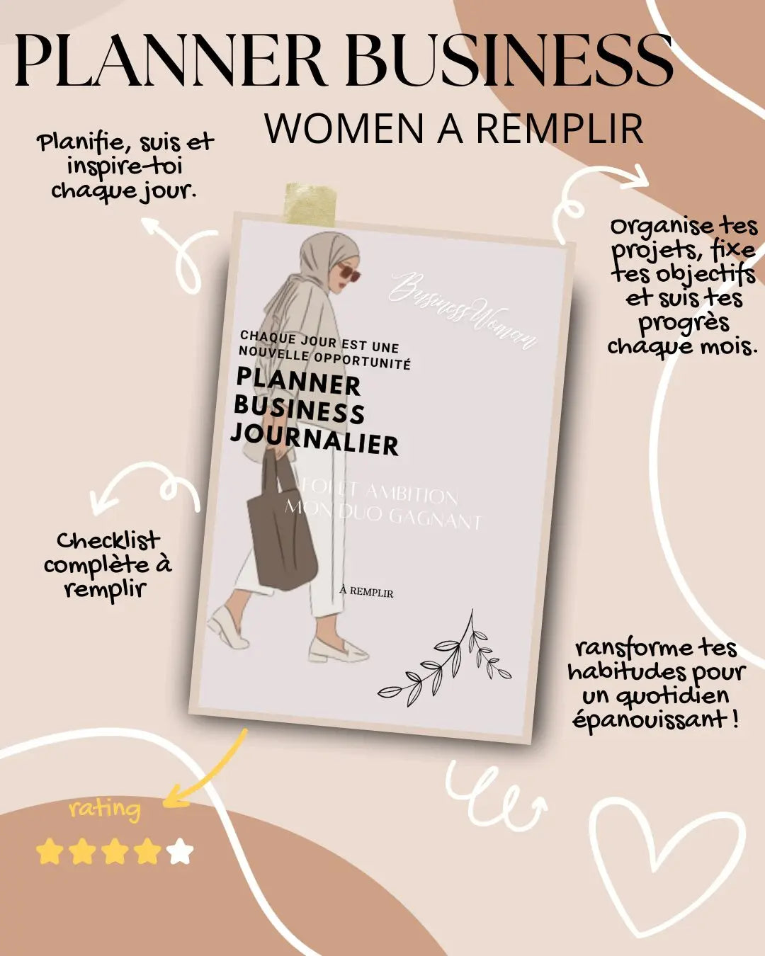 Planner Journalier pour Femmes Musulmanes BLOSSOM HIDADJESS