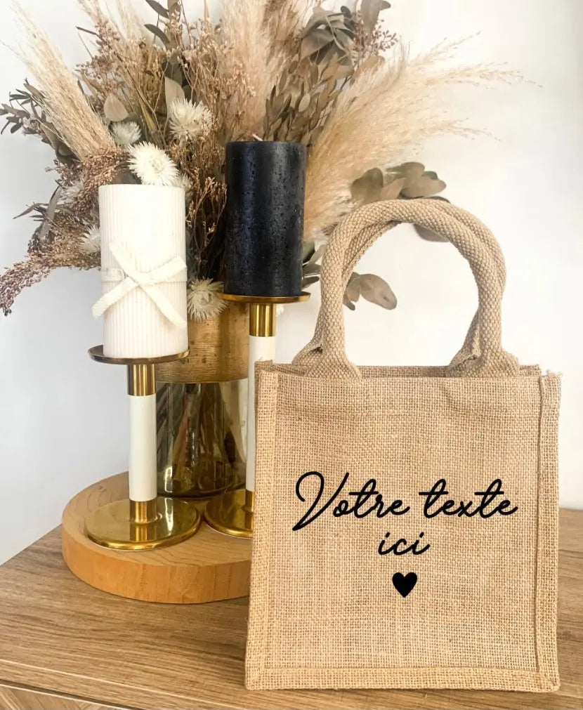 Sac en jute personnalisable (petit format) BLOSSOM HIDADJESS